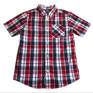 Urban Pipeline Red & Gray Plaid Button Down
